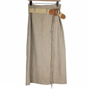 EXPRESS Vintage Skirt Maxi Wool Cashmere Fringe Wrap Southwestern Ranch Style 6